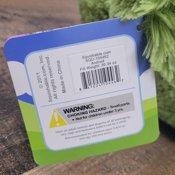 Squishable Android Green Droid Plush Stuffed Mascot Retired 2011 NWT 16" - Picture 10 of 12